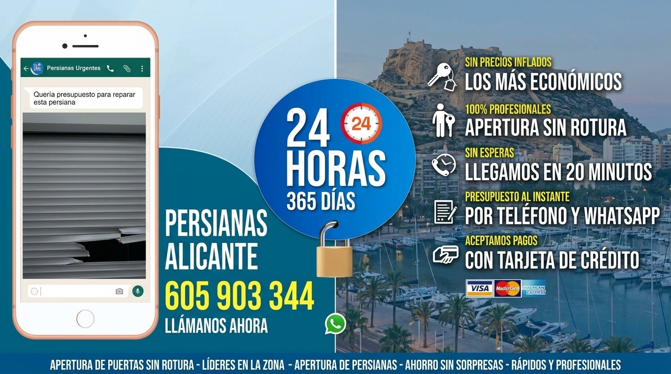 Persianas Alicante Reparación de Persianas Alicante 24 Horas - Urgencias
